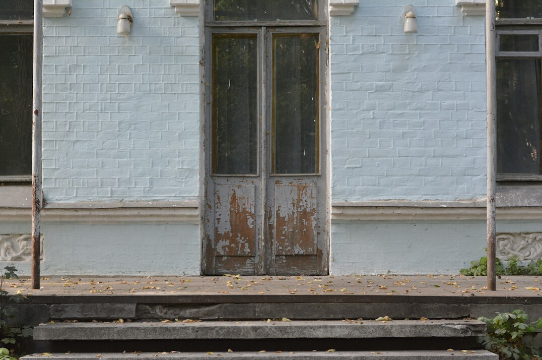 old house with locked door